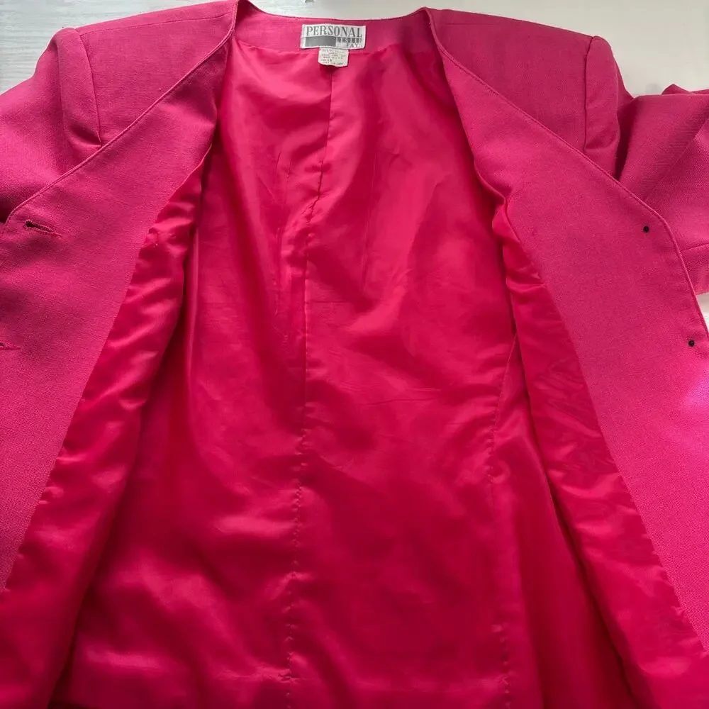 Vintage Leslie Fay Personal Pink Blazer Size 16
